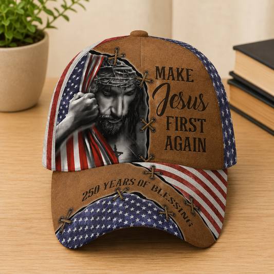 Make Jesus First Again, Christian Gift | Personalized Classic Cap