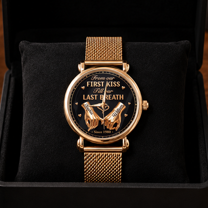 From First Kiss To Last Breath, Gift For Wife - Personalized Women's Wrist Watch