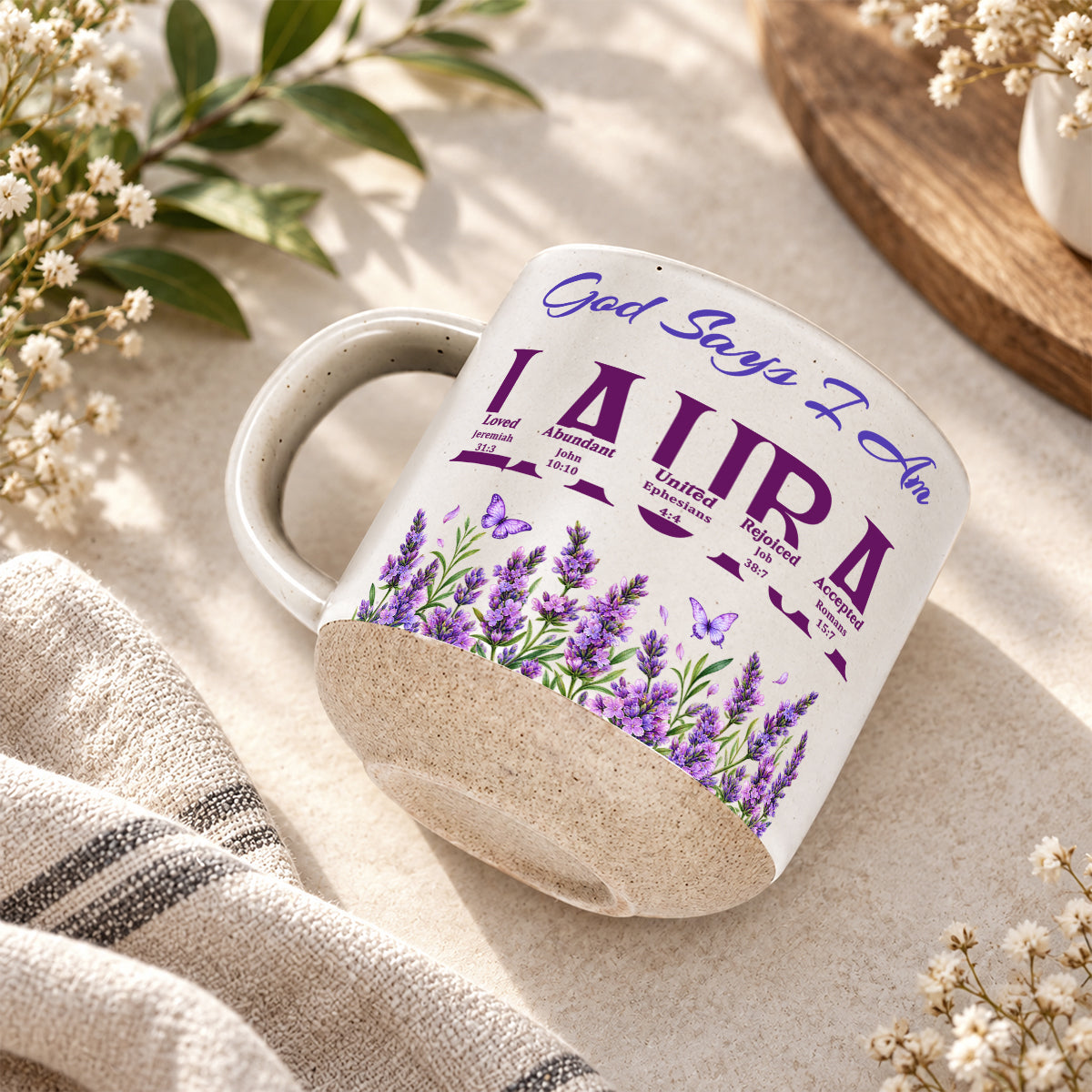 God Says I Am, Gift For Mom | Personalized Pottery Mug