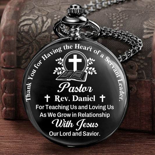 Thank You Pastor, Gift For Pastor - Personalized Pocket Watch
