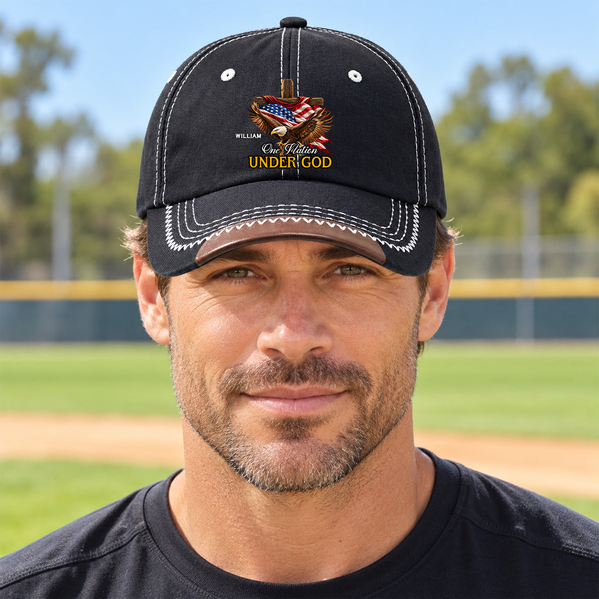 One Nation Under God, Gift For Men | Personalized Vintage Soft Baseball Cap