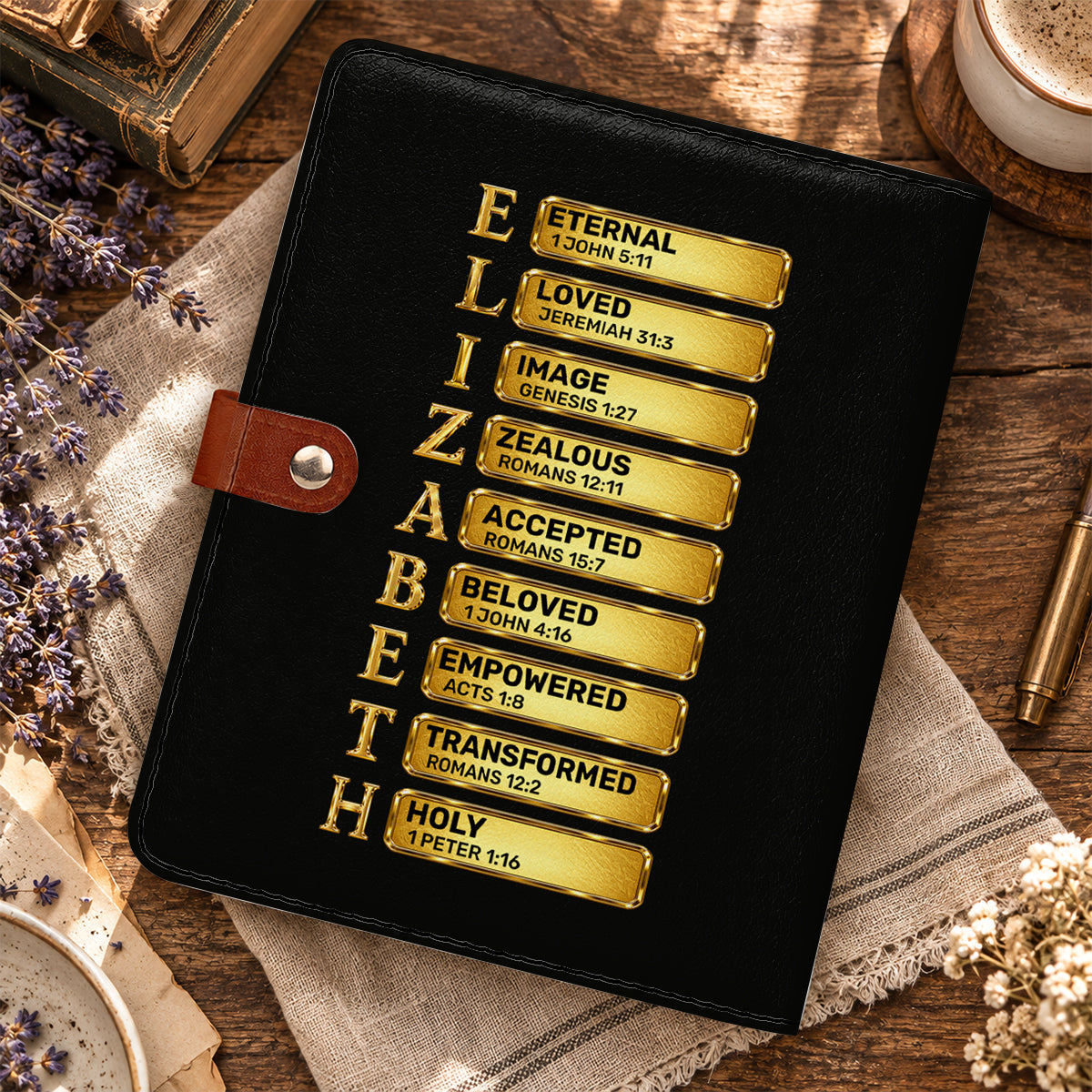 I See God Working It Out For Me, Gift For Women | Personalized Leather Notebook Cover With Pocket