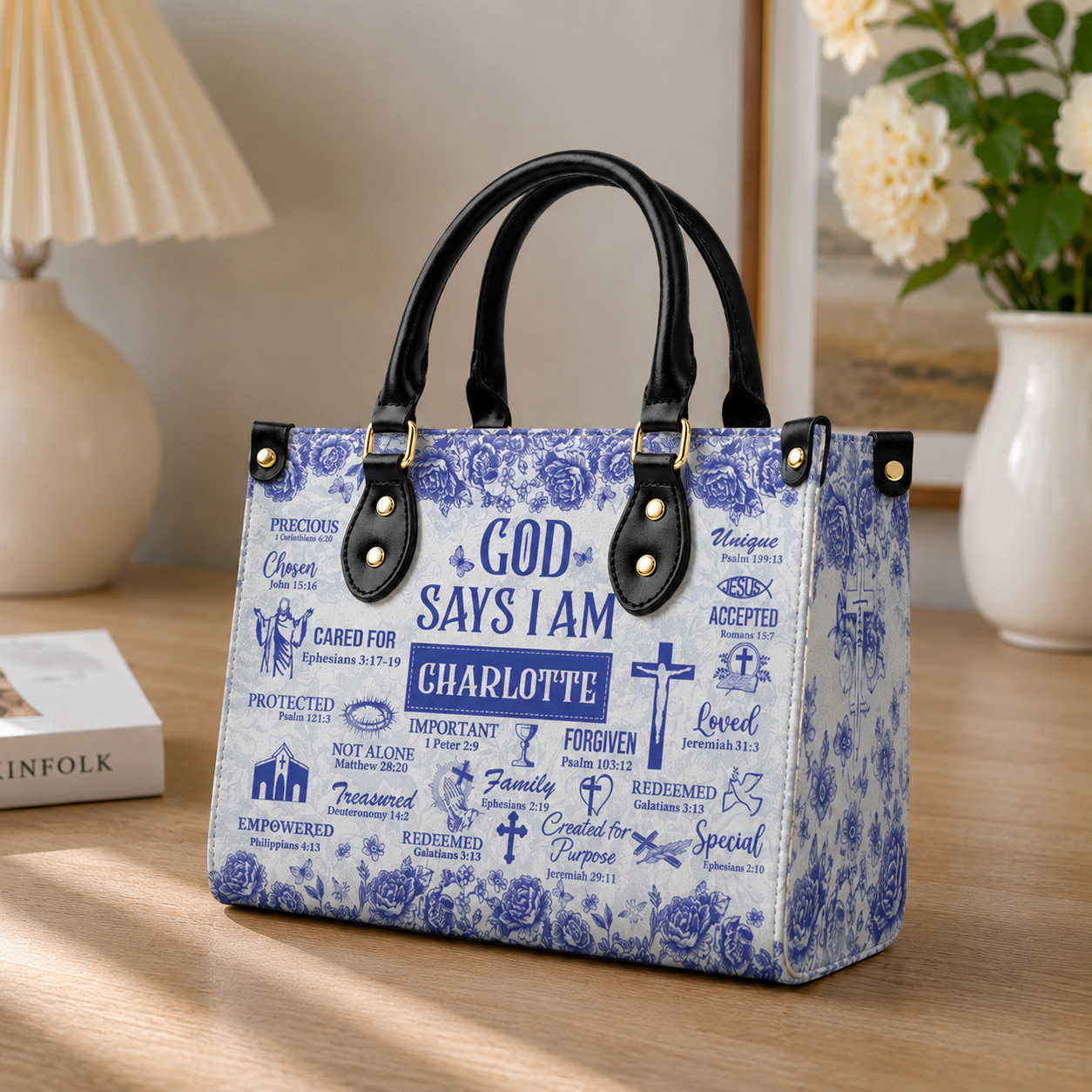 God Says I Am, Gift of Identity | Personalized Leather Handbag