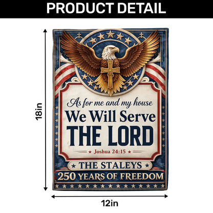 As For Me And My House We Will Serve The Lord - Personalized Garden Flag
