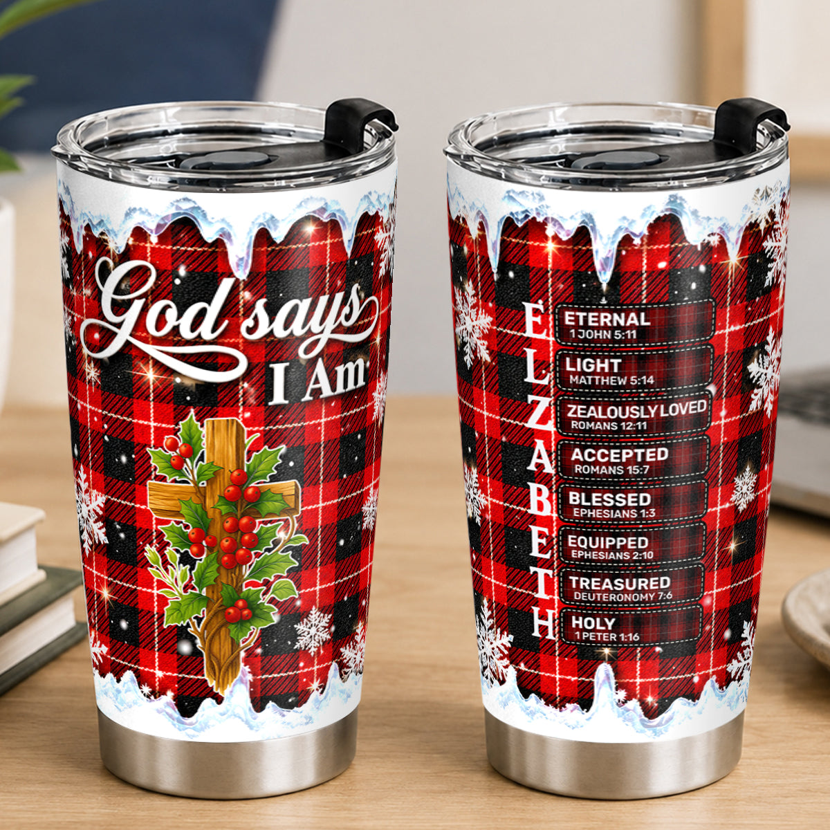 God Says I Am, Gift For Women | Personalized Stainless Steel Tumbler