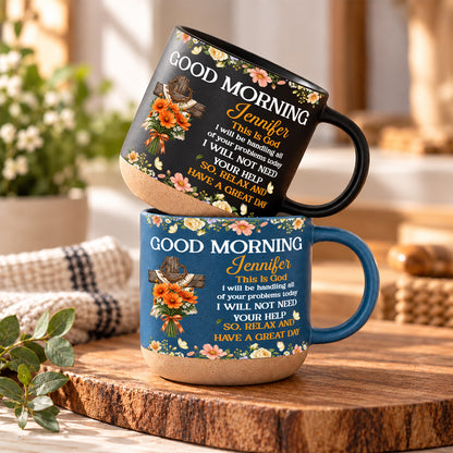 Birth Flower Bouquet Good Morning This Is God, Gift For Loved One | Personalized Pottery Mug