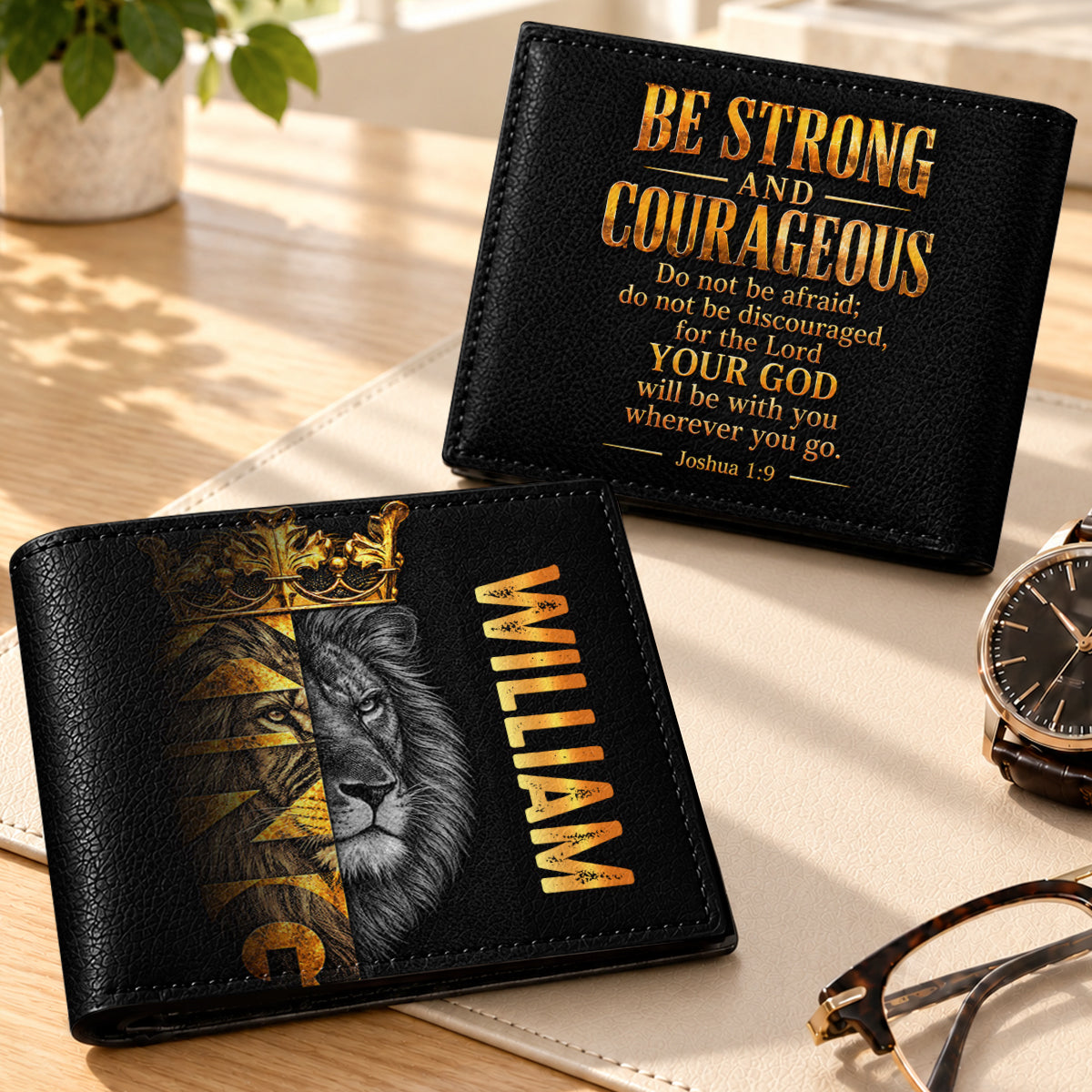 Be Strong, Gift For Men | Personalized Folded Wallet For Men
