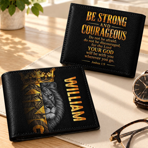 Be Strong, Gift For Men | Personalized Folded Wallet For Men
