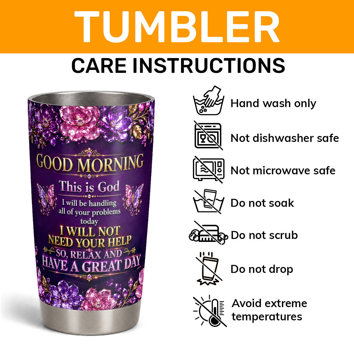 Good Morning This Is God, Gift For Women | Personalized Stainless Steel Tumbler