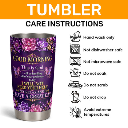 Good Morning This Is God, Gift For Women | Personalized Stainless Steel Tumbler