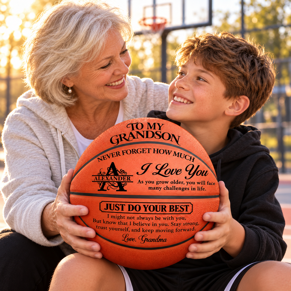 To My Grandkids Never Forget How Much I Love You, Gift For Grandkids | Personalized Basketball