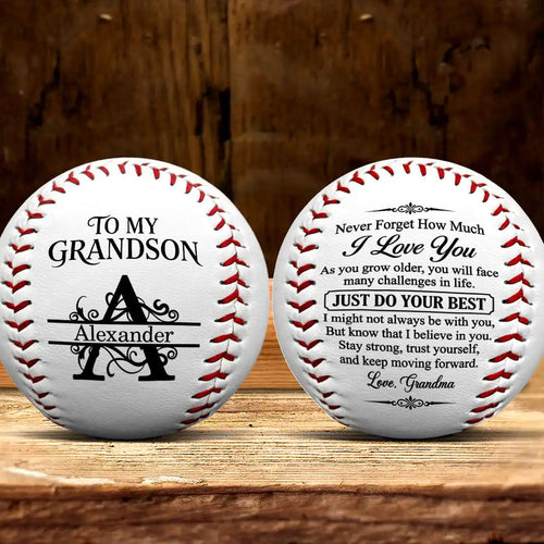 To My Grandson Never Forget How Much I Love You, Gift For Grandson | Personalized Baseball