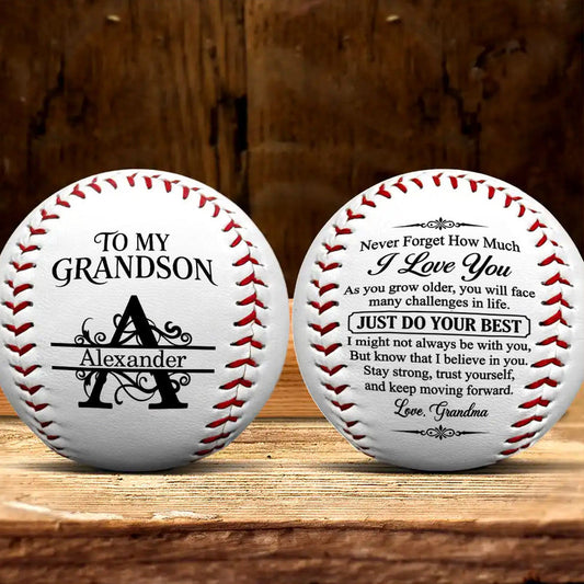 To My Grandson Never Forget How Much I Love You, Gift For Grandson | Personalized Baseball