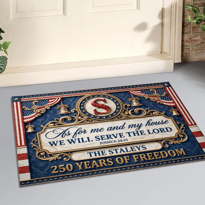 As For Me And My House We Will Serve The Lord 2, Gift of Grace | Personalized Doormat