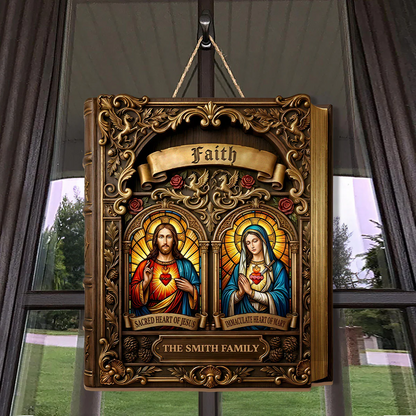 Sacred Grace - Personalized Wooden Door Sign