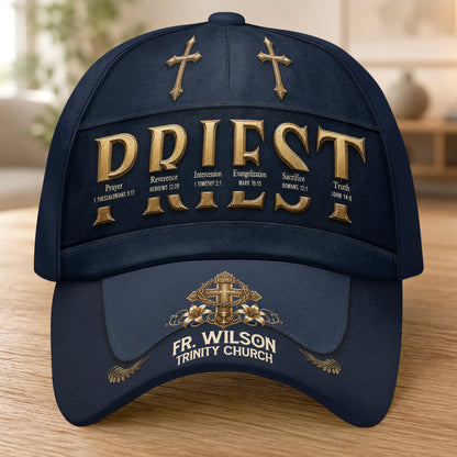 To Our Priest For Having The Heart Of A Faithful Shepherd, Gift For Priest | Personalized Classic Cap