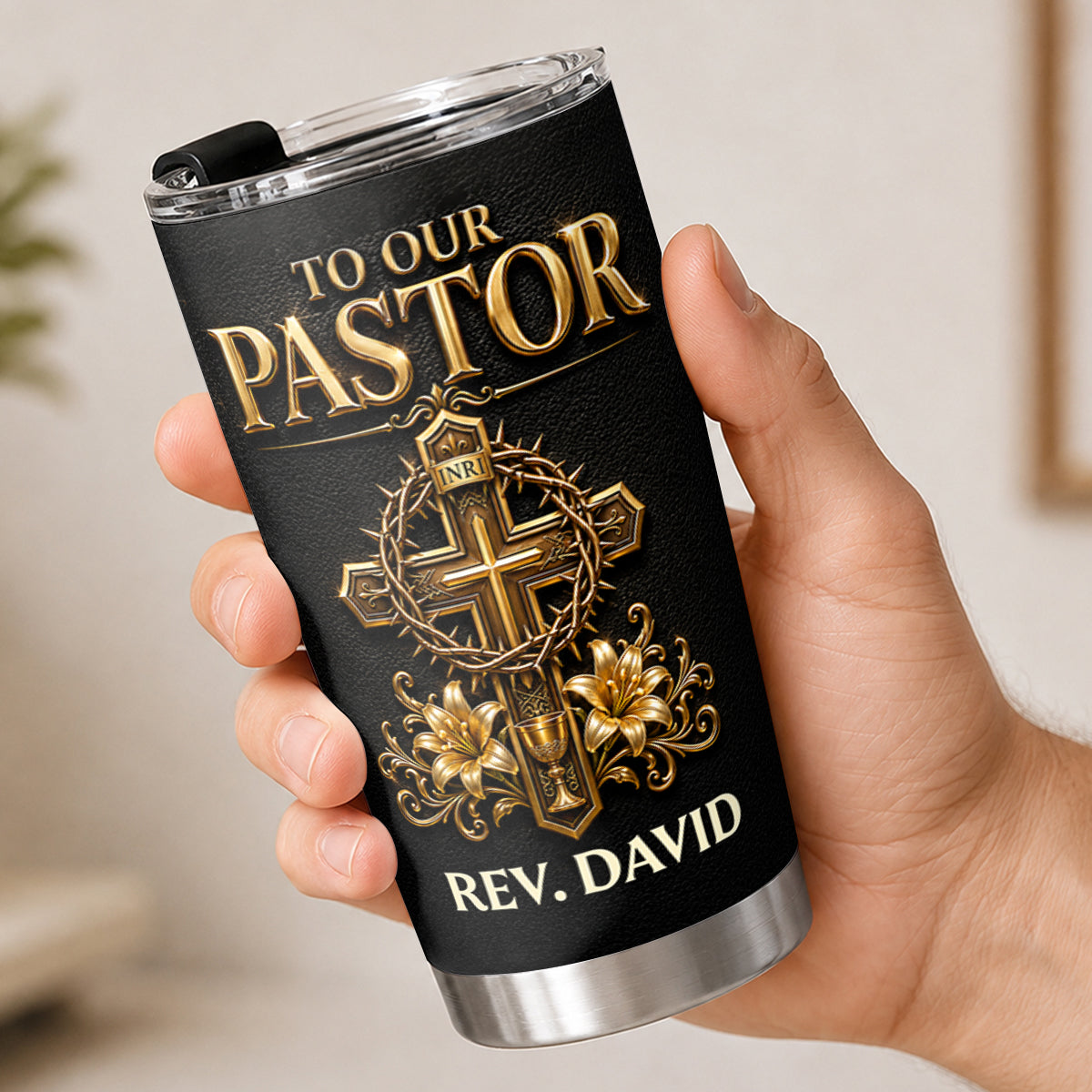 To Our Pastor For Having The Heart Of A Servant Leader, Gift For Pastor | Personalized Stainless Steel Tumbler