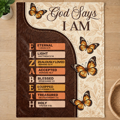 God Says, Gift For Loved One | Personalized Fleece Blanket