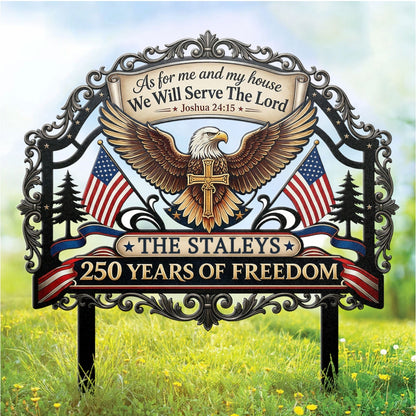 As For Me And My House We Will Serve The Lord | Personalized Metal Garden Stake