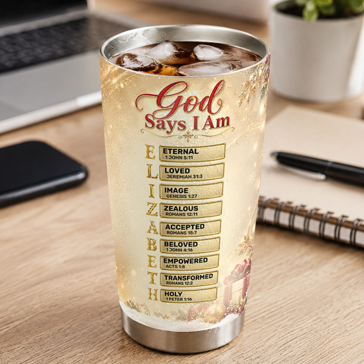 God Says I Am, Gift For Loved One | Personalized Stainless Steel Tumbler