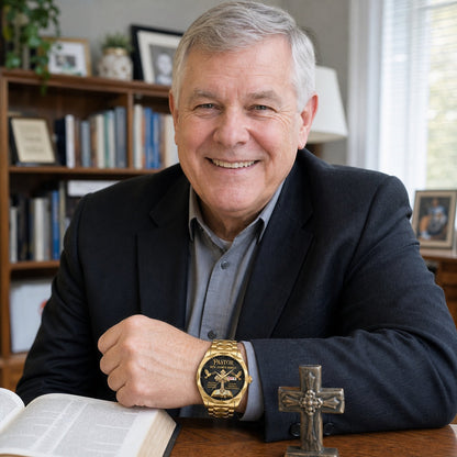Shepherd Of Faith, Gift For Pastor - Personalized Men's Wrist Watch