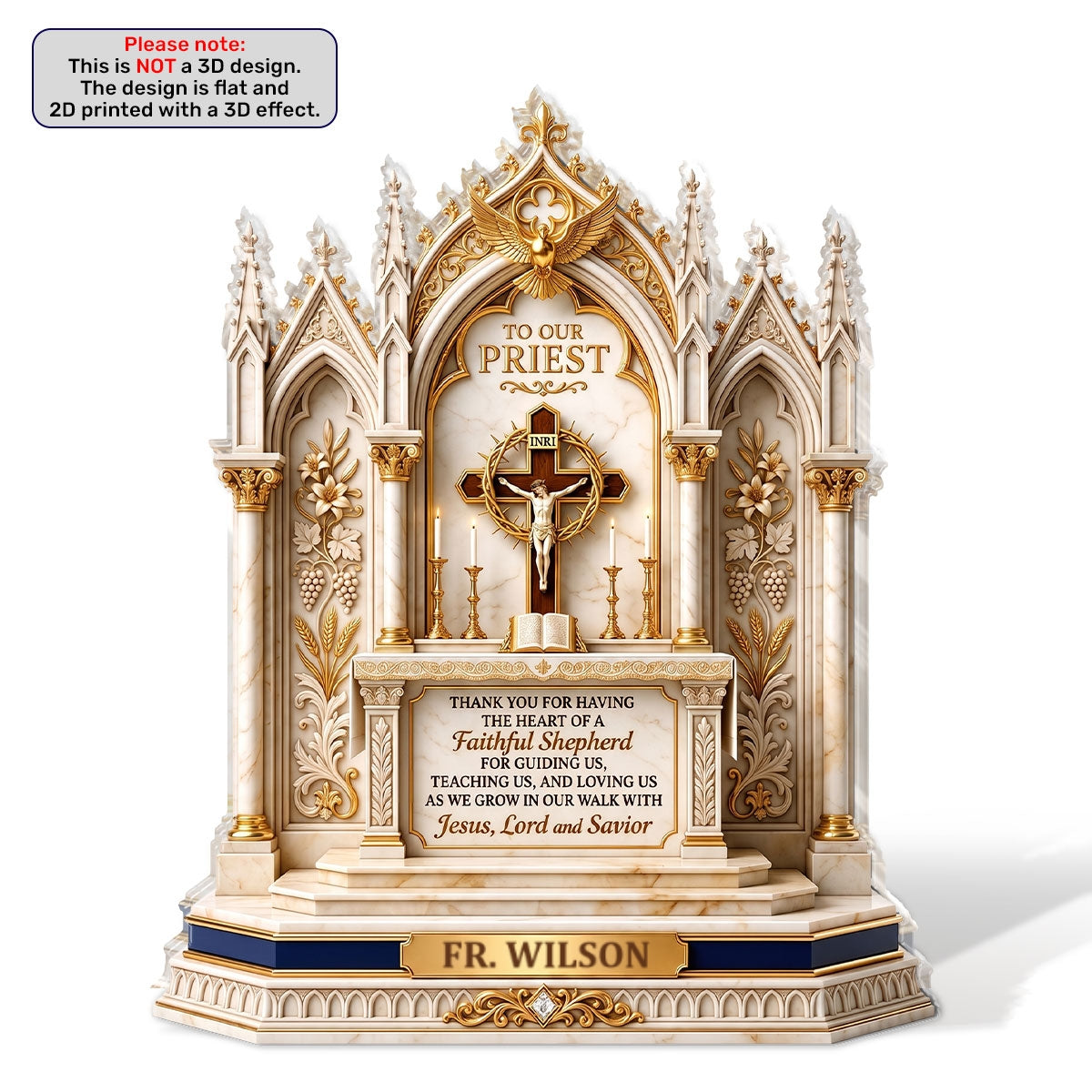 Thank You For Being A Faithful Shepherd, Christian Gift For Priest | Personalized Custom Shaped Acrylic Plaque