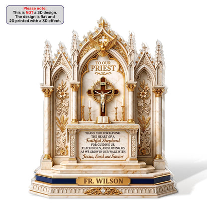 Thank You For Being A Faithful Shepherd, Christian Gift For Priest | Personalized Custom Shaped Acrylic Plaque
