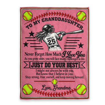 To My Granddaughter, Gift For Granddaughter | Personalized Fleece Blanket