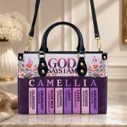 God Says I Am, Gift For Women | Personalized Leather Handbag