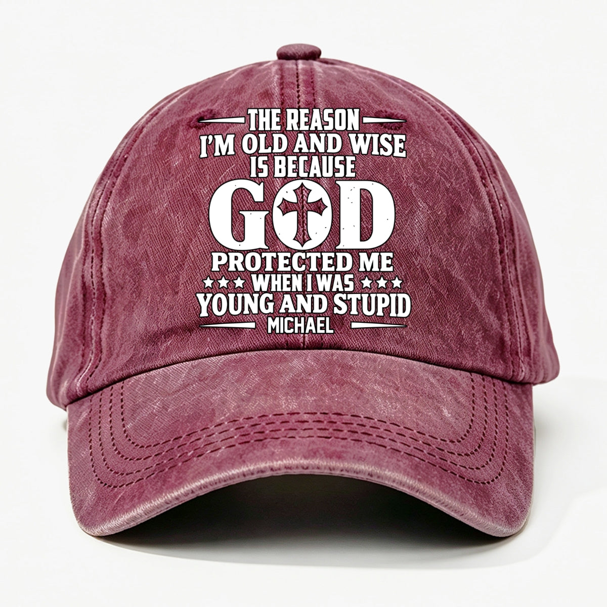 Protect Me, Gift For Christian - Personalized Custom Vintage Washed Denim Cap