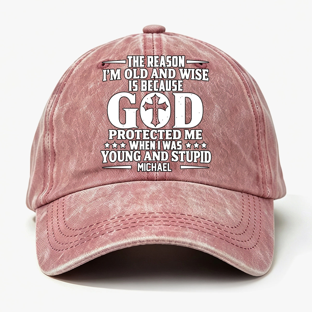 Protect Me, Gift For Christian - Personalized Custom Vintage Washed Denim Cap