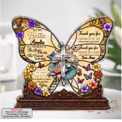 To My Bestie You Are The Sister Of My Soul, Gift For Best Friend | Personalized Custom Shaped Acrylic Plaque