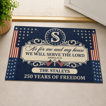 We Will Serve The Lord, Gift of Devotion | Personalized Doormat