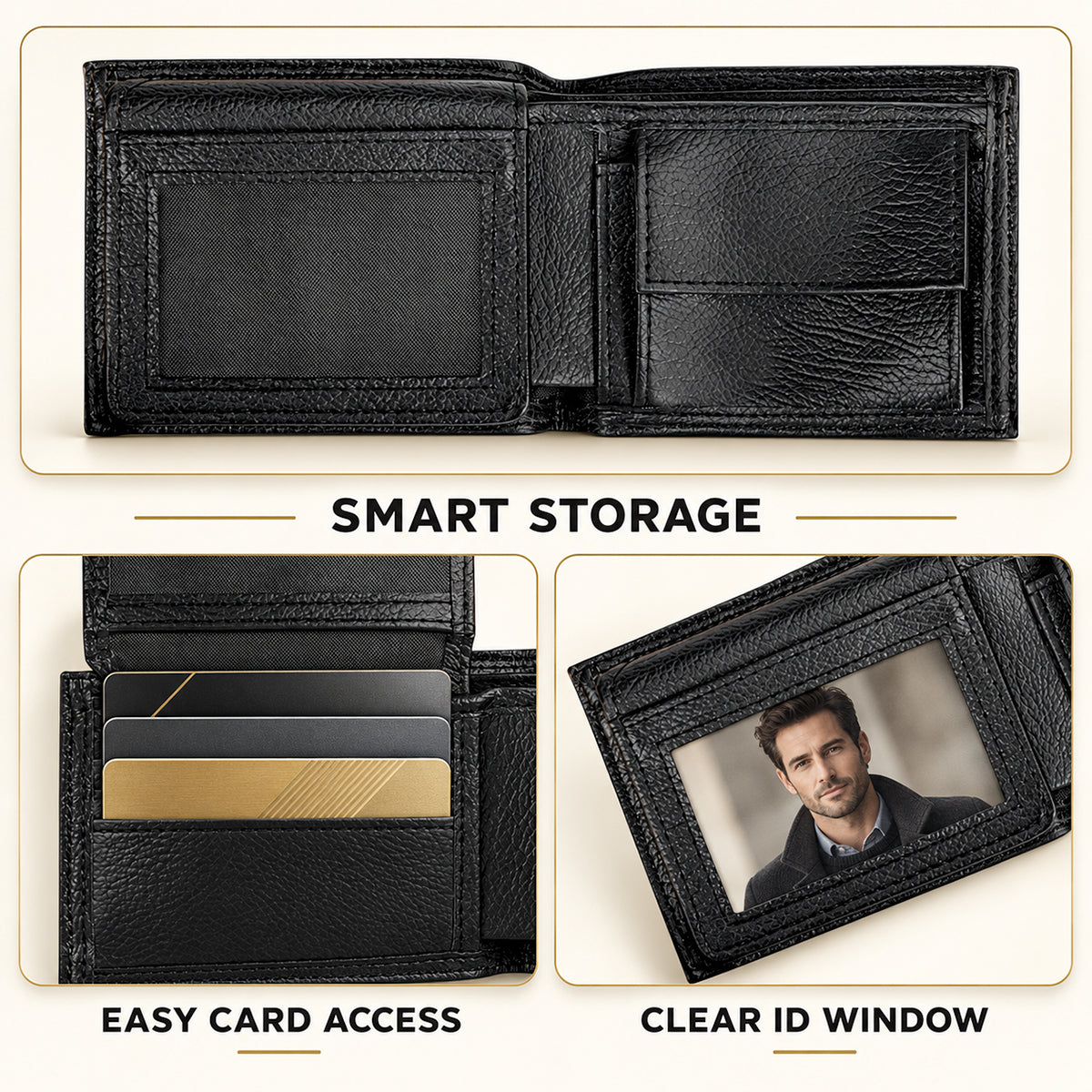 1 Cross 3 Nails 4 Given, Gift For Men | Personalized Folded Wallet For Men