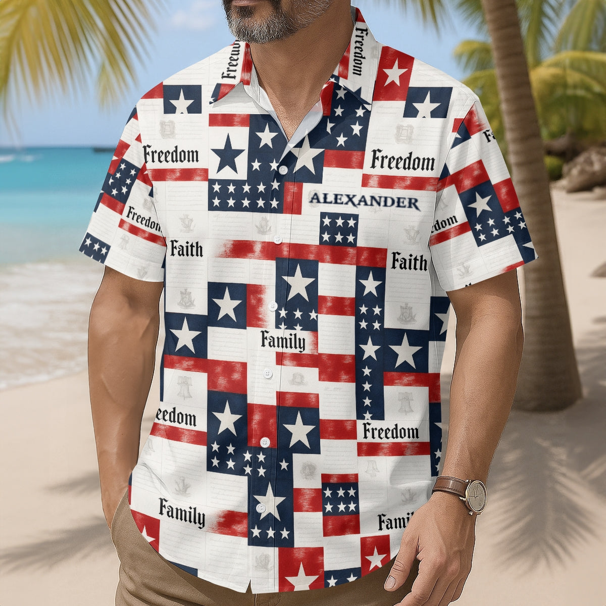 Faith Family Freedom, Gift of Unity | Personalized Hawaiian Shirt