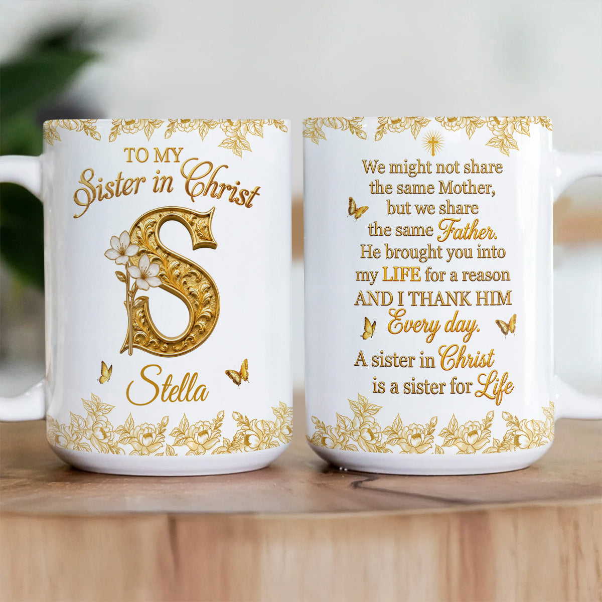 To My Sister In Christ, Gift For Sister In Christ | Personalized Ceramic Coffee Mug