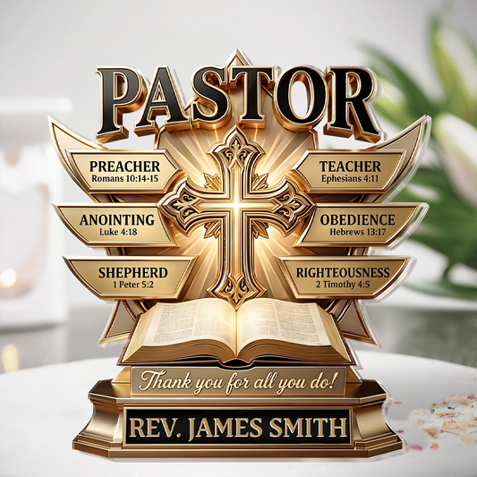 Thank You For All You Do, Gift For Pastor | Personalized Custom Shaped Acrylic Plaque