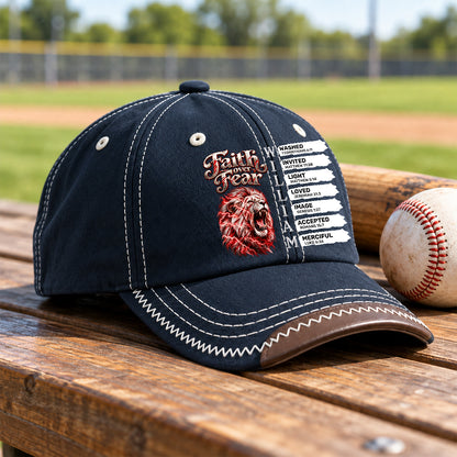 Faith Over Fear, Gift For Men | Personalized Vintage Soft Baseball Cap