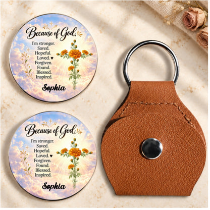 Stronger Because Of God, Gift For Loved One | Personalized Pocket Hug