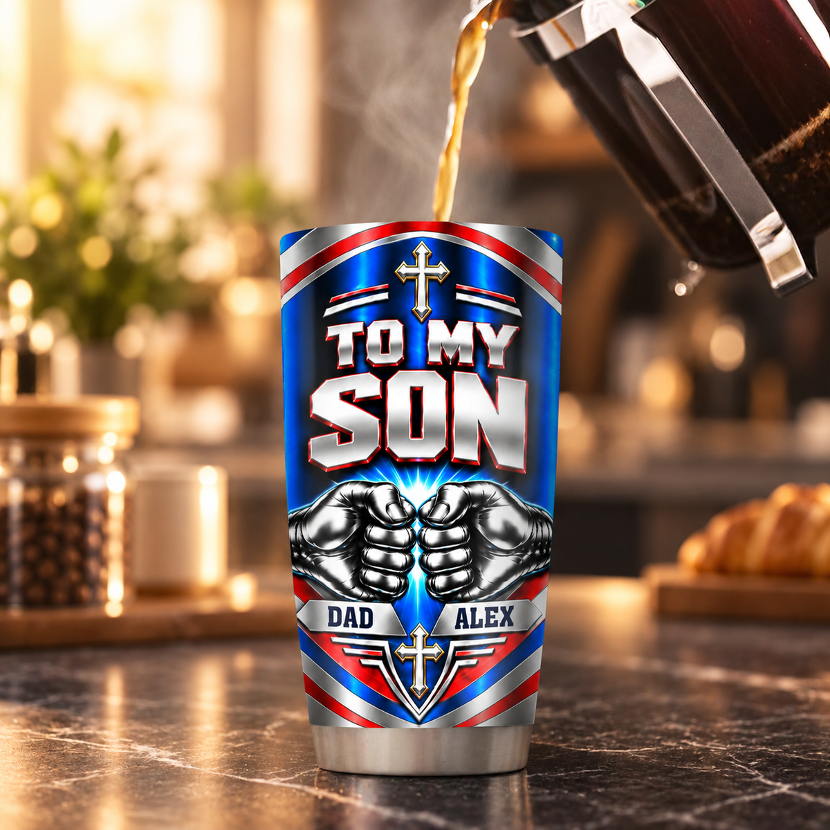 My Little Boy Yesterday My Son Forever, Christian Gift For Son, Grandson | Personalized Stainless Steel Tumbler