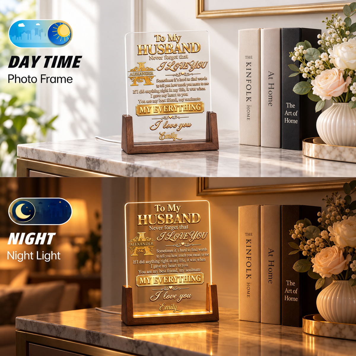 Never Forget That I Love You, Gift For Husband - Personalized Night Light