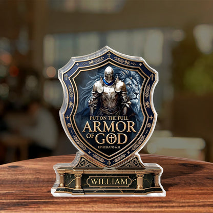 Put On The Full Armor Of God | Personalized Custom Shaped Acrylic Plaque