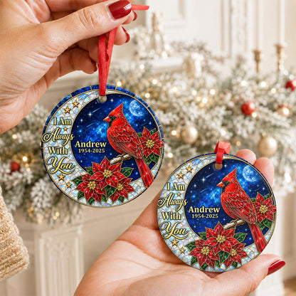 Cardinal From Heaven, Gift For Famliy - Personalized Round Shaped Ceramic Ornament