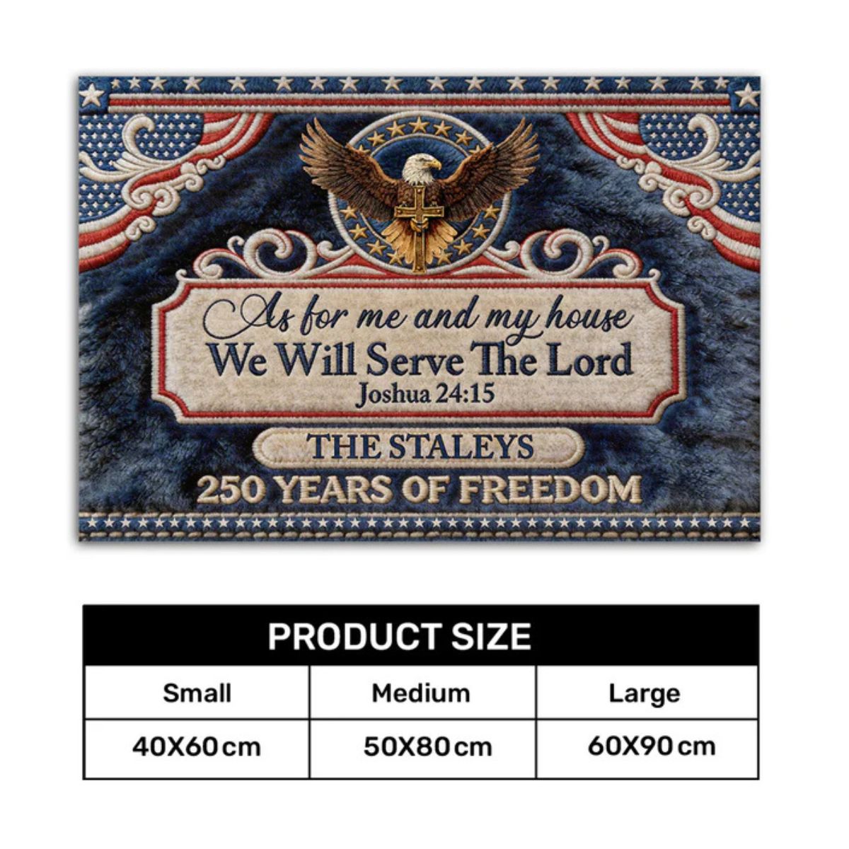 As For Me And My House We Will Serve The Lord - Personalized Doormat
