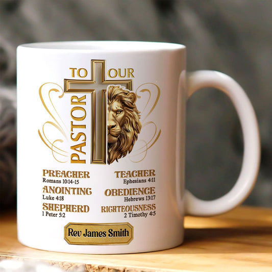 To Our Pastor, Gift For Pastor | Personalized Ceramic Coffee Mug