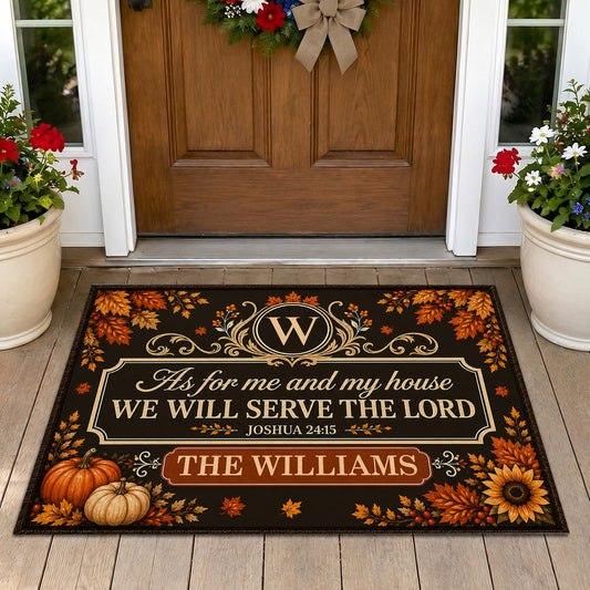 As For Me And My House, Gift For Family | Personalized Doormat