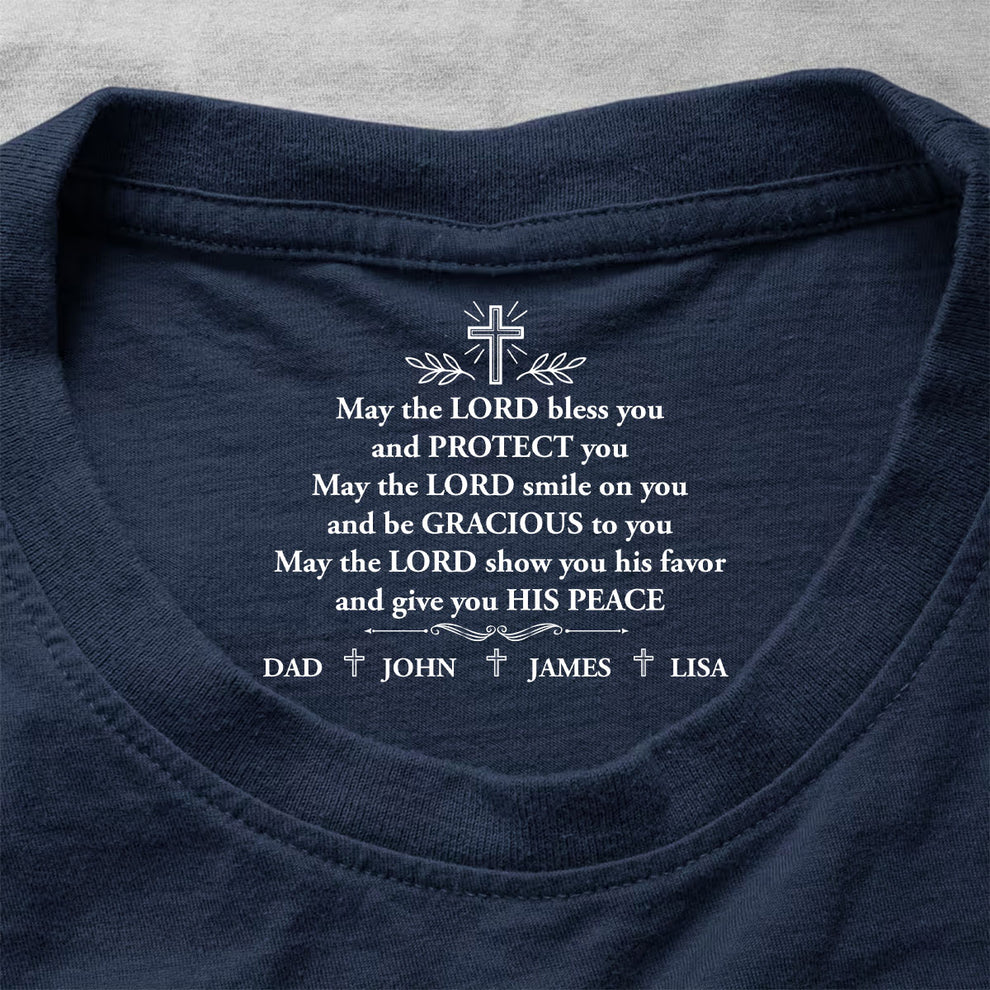 May The Lord Bless You , Gift For Christians | Personalized Shirt With Design Inner Neck