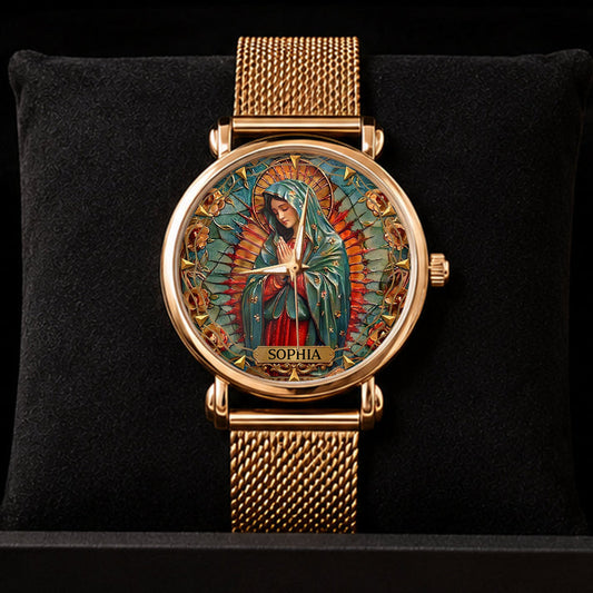 Our Lady Of Guadalupe, Gift For Mom - Personalized Women's Wrist Watch