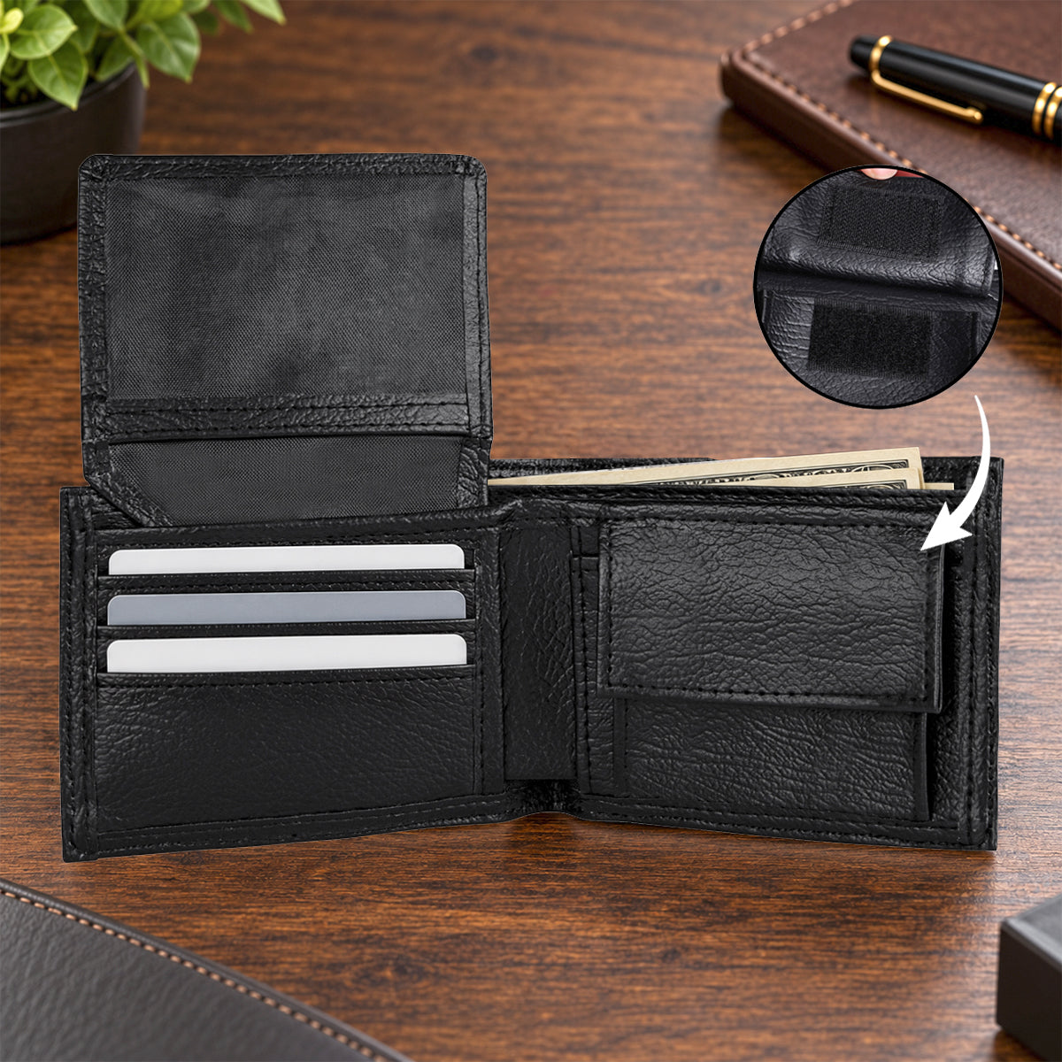 1 Cross 3 Nails 4 Given, Gift For Men | Personalized Folded Wallet For Men