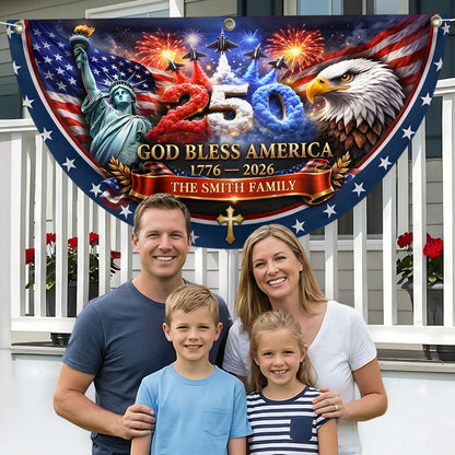 God Bless America - Personalized Non-Pleated Fan Flag